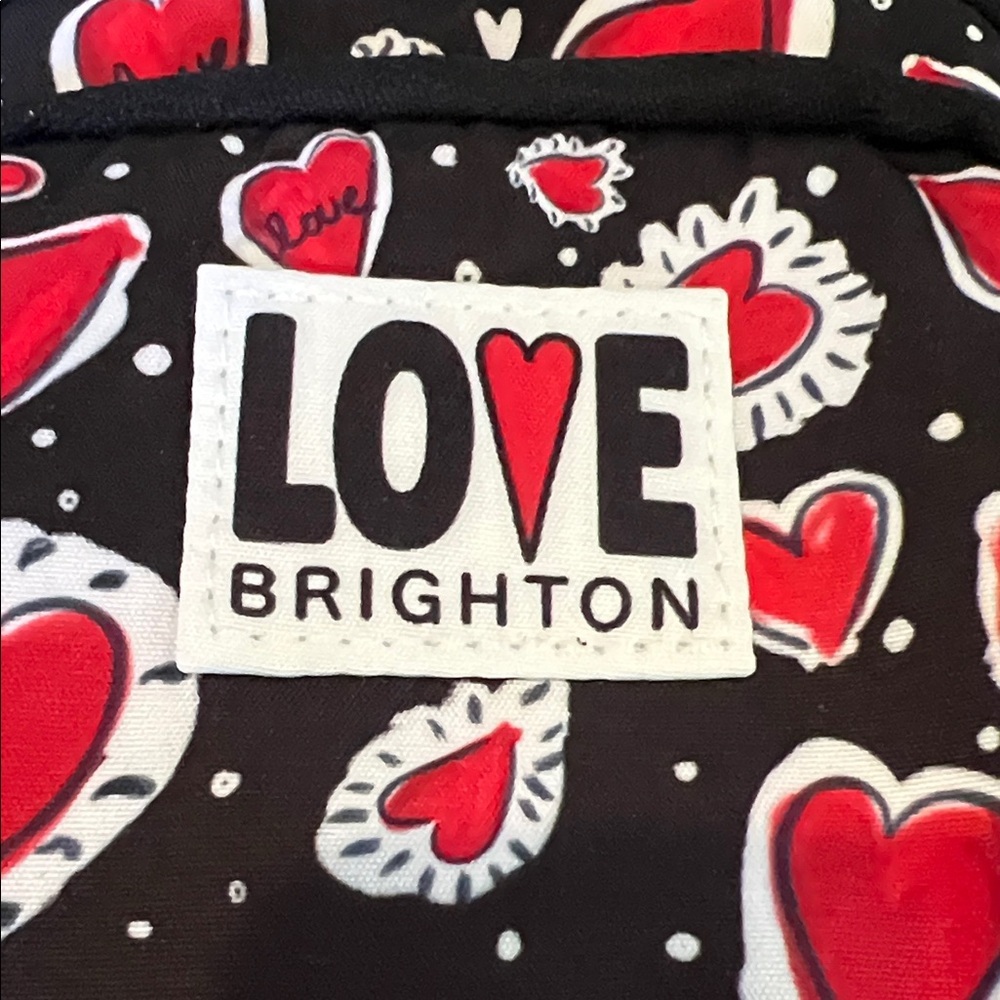 Brighton Love 'Hearts & Flutter Crossbody Black/Red Bag - Picture 3 of 8